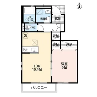クレール鎌倉北【1階】の間取り