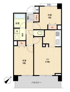 グラディート町田【8階】の間取り