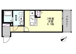 ベイルームリアナ堀ノ内【1階】の間取り