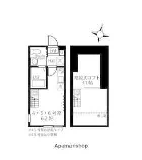 ハーミットクラブハウスクエストサークル【1階】の間取り