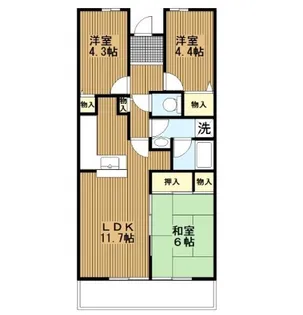 ヒルズ南戸塚3号棟【6階】の間取り