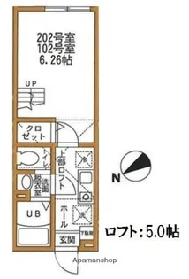 ハーミットクラブハウスル・シェル【1階】の間取り