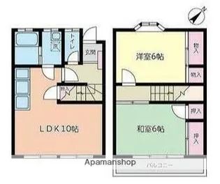 神奈川県藤沢市辻堂太平台2丁目【テラスハウス】の間取り