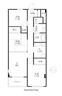 マイタウン海岸通り【3階】の間取り