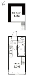 ハーミットクラブハウス上大岡B【1階】の間取り