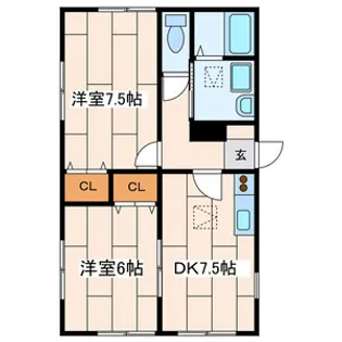 梅澤ハイツ【1階】の間取り