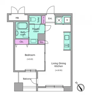 レジディア横濱馬車道【6階】の間取り