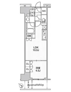 WORVE横浜伊勢佐木町【14階】の間取り