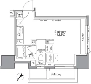 ザ・パークハビオSOHO横浜関内【4階】の間取り