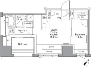 ザ・パークハビオSOHO横浜関内【2階】の間取り