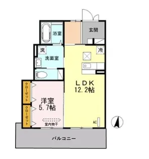 ザ・パーシモン B【1階】の間取り