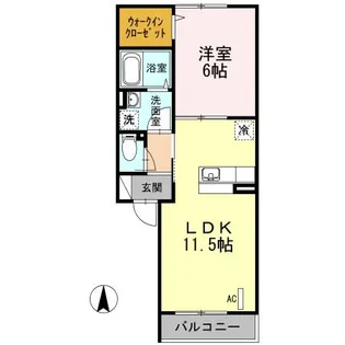 アレイ湘南【202号室】の間取り