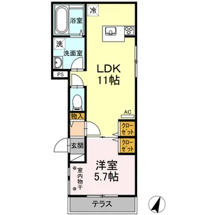 ロッシュマン フリーゼ【1階】の間取り