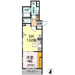 DーROOM塚越【1階】の間取り