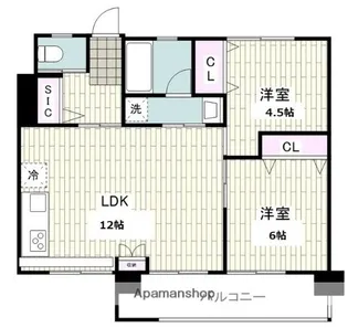 汐見台団地1407棟【4階】の間取り
