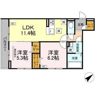 BLANC CUBE(ブラン キューブ)【1階】の間取り