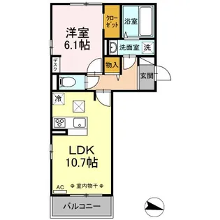 ウェルデンスDーSTAY A【1階】の間取り