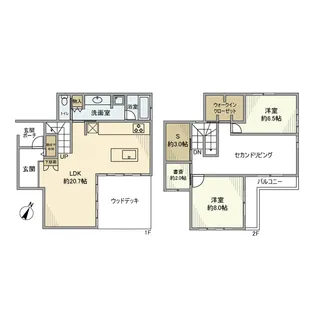 神奈川県横浜市青葉区荏子田2丁目【一戸建】の間取り