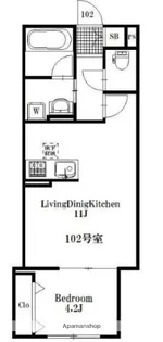 1LDKの間取り画像