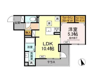シェーンブルーメ横浜【1階】の間取り