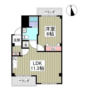 リバーサイドツルミ【1階】の間取り