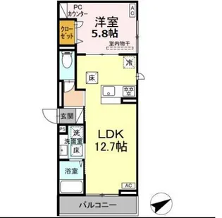 エスペランス【1階】の間取り