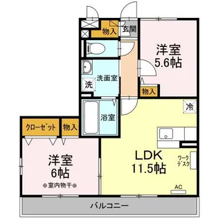 メゾン アムール 弐番館【1階】の間取り