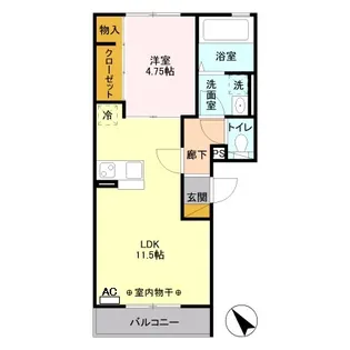 メゾンド・ソレーユHIGUCHI【1階】の間取り