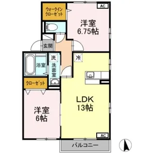 SOUTH WIND II【2階】の間取り