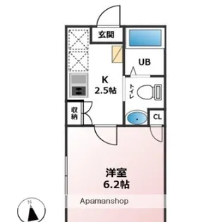 1Kの間取り画像