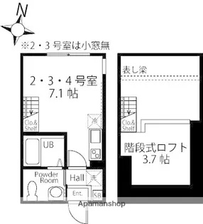 ハーミットクラブハウス横浜大口【1階】の間取り