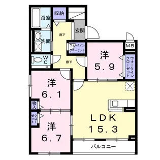 セキュリティ・アパートメントⅡ【3階】の間取り