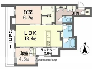 シュプロス元住吉【2階】の間取り