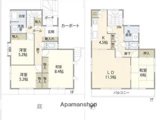 神奈川県横須賀市湘南鷹取1丁目【一戸建】の間取り