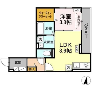 D PAINA 浅田【2階】の間取り