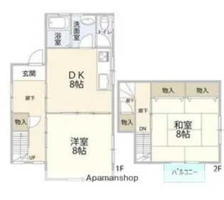 神奈川県横須賀市不入斗町3丁目【一戸建】の間取り