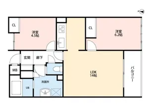 フロレスタ大倉山弐番館【1階】の間取り