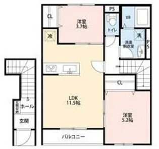 相模原ハウス【2階】の間取り