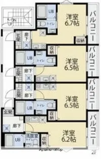 うみかぜハイツⅡ【2階】の間取り