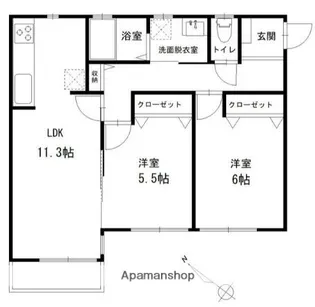 ウィスマ・セントラル【2階】の間取り