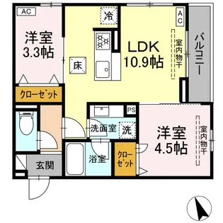 ライラック大船【1階】の間取り