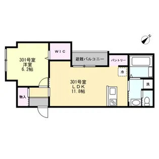 ベイルーム湘南藤沢【3階】の間取り
