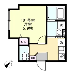 ベイルーム湘南藤沢【1階】の間取り