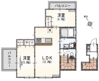 サンライズ登戸I【3階】の間取り