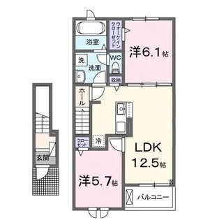 カフア テラス【2階】の間取り