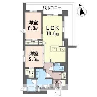 フェール シュヴァル【2階】の間取り