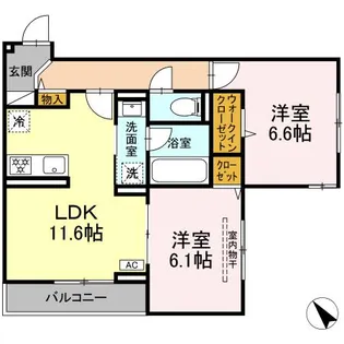 D PAINA 鴨居II【3階】の間取り