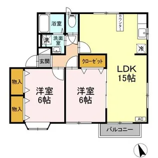 シャルマンすずかけ A【2階】の間取り