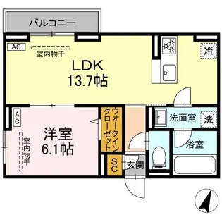 D PAINA ODORIBA【3階】の間取り