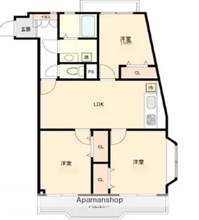 ライオンズマンション井土ヶ谷【1階】の間取り